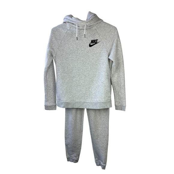 Nike 2-Piece Set Rally Funnel Neck Hoodie & Sweatpants Gray Women's Size XS - Picture 16 of 16